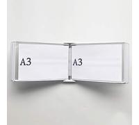 Estante de exhibición de libros A3 P para montaje en pared, soporte transparente de hojas sueltas, 45 x 33 x 10 cm, perfecto para uso doméstico y de oficina, tablero de pared duradero para