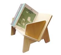 Estante de exhibición de libros, organizador de almacenamiento de madera en ángulo, soporte natural de varios niveles, soporte compacto para libros, elegante arreglo de material de lectura, estructura