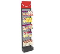 Estante de exhibición de metal de 5 niveles, soporte de estante de nizer comercial, exhibición minorista negra para aire acondicionado y tienda de conveniencia