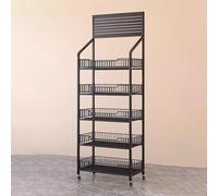 Estante de exhibición de metal de varios niveles con ruedas con Hoo - Ideal para ack & nizat en despensa, cocina o dormitorio - Ahorro de espacio Sto Solut