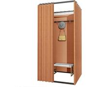Estante de exhibición de salón boutique vestidor, vestuario portátil extraíble para privacidad con cortinas opacas y ganchos (naranja, 80x80x200 cm)