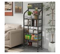 Estante de exhibición de supermercado, organizador de 5 niveles con ganchos y ruedas para almacenamiento minorista y farmacia