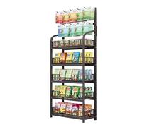 Estante de exhibición de supermercado, organizador móvil para frutas, verduras, aperitivos y suministros de manualidades, soporte duradero y versátil con ruedas