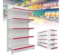 Estante de exhibición de supermercado resistente, estantería comercial para comestibles, licor, suministros de oficina, fácil montaje, 93 x 43 x 195 cm