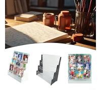 Estante de exhibición de tarjetas acrílicas de tres capas para organizar perfectamente tarjetas coleccionables, con ranuras abiertas para una fácil gestión de tarjetas y configuración rápida de