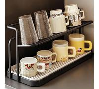 Estante de Exhibición de Tazas for Encimera, Bandeja Drenaje Desmontable