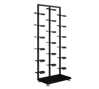 Estante de exhibición de tenis de metal, estante de doble cara para zapatos de baloncesto, ideal para tienda, armario, pasillo y organización de entrada