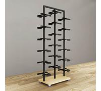 Estante de exhibición de tenis de metal, estante de isla de doble cara para boutique comercial y organización del hogar