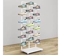 Estante de exhibición de tenis de metal, estante de isla de doble cara para boutique comercial y organización del hogar