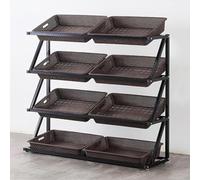 Estante de exhibición de varios niveles para productos frescos y aperitivos