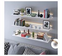 Estante de exhibición flotante con luz LED iluminada, estantes emisores de metal montados en la pared para decoración y organización del hogar