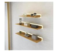 Estante de exhibición flotante iluminado con luz LED y transformador, estante emisor de luz de metal montado en la pared para entrada, bar, encimera, baño, una sola pieza
