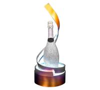 Estante de Exhibición Luminoso LED para Vinos Expositor para Vino Tinto Material ABS Expositor de Vinos Luminoso en Forma de S for Bars, Discoteca, Presentador(White)