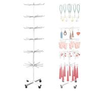 Estante De Exhibición Metálica Para Minoristas,Estantería Giratoria De 7 Niveles,Movibles y Ajustables Para Tiendas y Supermercados,Puede Contener Sombreros,Guantes,Bufandas,Accesorios,Etc.,(Blanco)