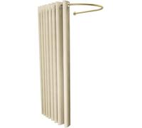 Estante De Exhibición Probador Montado En La Pared con Pantalla De Privacidad De Barra En U, Probador Portátil for Tienda De Ropa/Oficina/Boutique/Tienda De Novias(Beige,85x80cm/33.5inx31.5in)