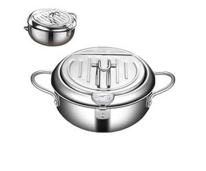 Estante de extraíble de acero inoxidable, monitor de temperatura | Freidora grande para freír deliciosas patatas fritas crujientes, anillos de cebolla, alas de pollo, filetes de pescado