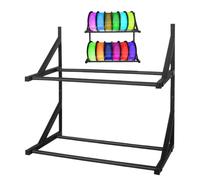 Estante de filamento: estante de doble nivel en metal, soporte de pared | Organizador de estantes Guardar para los teleféricos 3D Taller de laboratorio profesional Taller Artisanal