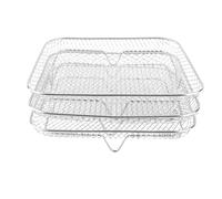 Estante de freidora de aire de 3 piezas, estante de deshidratador de acero inoxidable 304 accesorios de fryer de aire de 8 pulgadas estante de deshidratador múltiple para cocina (Cuadrado)