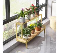 Estante de gran capacidad para alféizar de ventana de metal y panel de madera, soporte de almacenamiento expandible, elegante organizador de medicina para gabinete, acabado en D, 59 pulgadas de largo