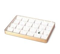 estante de joyería Bandeja for anillos, pulseras y pendientes con compartimentos múltiples for guardar joyas doradas. soporte de exhibición de joyería