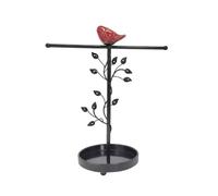 estante de joyería Soporte for collares de joyería metal con decoración pájaros soporte de exhibición de joyería