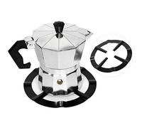 Estante de la cafetera, hierro inoxidable negro Moka cafetera estante redondo quemadores de la estufa soporte estante herramientas de cocina - siempre disfrute de su vida