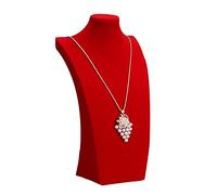 Estante de la joyería Soporte de exhibición for collar, collar de terciopelo rojo, exhibición de busto, organizador de cadena de joyería 3D, modelo de maniquí, soporte de exhibición Titular del Soport