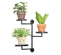 Estante de la planta giratoria de 3 niveles, soporte de ventana interior para suculentas, soporte de metal resistente con 180 giros para espacios pequeños, ningún bastidor de exhibición requerido del