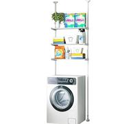 Estante de lavandería de acero al carbono de 3 niveles sobre el inodoro, ahorro de espacio para baño, armario de lavadora sin taladro, 62 x 26 x 260 cm, perfecto para espacios pequeños