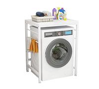 Estante de lavandería independiente sobre lavadora y secadora, organizador de ahorro de espacio para toallas y artículos esenciales, perfecto para lavadoras y baños de carga frontal