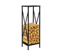 Estante de leña Estante de leña para chimenea 34 x 34 × 111 cm Soporte de leñ...