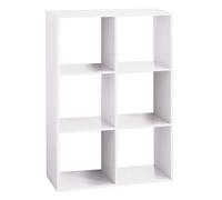 WELL HOME - Estante de madera con 6 compartimentos color blanco H.100,5cm