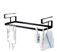 Estante De Madera Contrachapada Extraíble Para Gabinete, Organizador De Metal Colgante Debajo Del Estante | Organizador De Madera Contrachapada Colgante De Metal Sin Perforaciones | Cesta De Almacenam