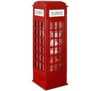 Estante De Madera De 5 Niveles De Cabina Telefónica De Londres con Puerta De Acrílico - Gabinete De Pantalla De Pie para Organizador De Almacenamiento Lindo