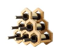 Estante de madera de bambú para almacenamiento de botellas de vino, organizador elegante y funcional para botellas de vino