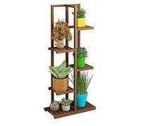 Estante de madera de bambú para bonsái, estante de exhibición de flores para balcón, sala de estar y jardín, organizador de plantas para interiores y exteriores, perfecto para los amantes de las