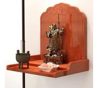 Estante de madera de Buda montado en la pared, soporte de exhibición de estatua china de Fengshui, soporte de santuario personal resistente, mesa pequeña, soporte de Dios Mandir