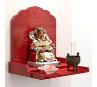 Estante de madera de Buda montado en la pared, soporte de exhibición de estatua china de Fengshui, soporte de santuario personal resistente, mesa pequeña, soporte de Dios Mandir