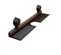 Estante de madera de nogal con ventosa, estante para fregadero montado en la pared sobre grifo, organizador de ducha de madera extraíble, estante de almacenamiento sin taladrar para cocina y baño