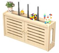 Estante De Madera para Enrutador, Caja De Almacenamiento para Enrutador para Rack Y Organizador De GestióN De Cables, Ocultador De Caja De Enrutador para Gestionar Cables(B/24 * 48 * 11.5cm)