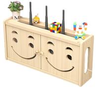 Estante De Madera para Enrutador, Caja De Almacenamiento para Enrutador para Rack Y Organizador De GestióN De Cables, Ocultador De Caja De Enrutador para Gestionar Cables(C/24 * 48 * 11.5cm)