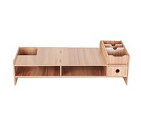 Estante de madera para escritorio, organizador de escritorio, computadora, TV / PC, soporte de pantalla, soporte para monitor de computadora portátil