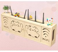 Estante de madera para módem WiFi montado en la pared, para dormitorio, sala de estar, oficina, ahorro de espacio, diseño elegante, 71 x 24 cm
