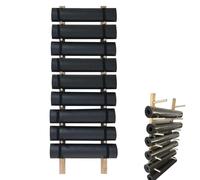 Estante de madera para rodillos de espuma, soporte de pared de 6/9 niveles, de gran capacidad para esterillas de pilates, elegante soporte de madera para accesorios de fitness(9 Layers)