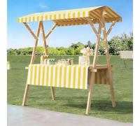 Estante de Mercado Plegable, Carro de Comida Portátil con Toldo para Puesto de Granja Exterior, Quiosco Portátil para Eventos al Aire Libre(Yellow1,120cm/47.2in)