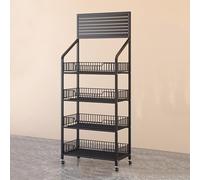 Estante de metal con ruedas para aperitivos, organizador de 3 niveles para cocina y fiestas, soporte para patatas fritas, soporte de calidad comercial