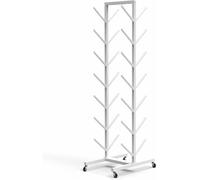 Estante de metal for esterillas de yoga, soporte de suelo multicapa for esterillas de fitness domésticas, caja de almacenamiento de rodillos de espuma de gran capacidad(Bianco,7 tier)