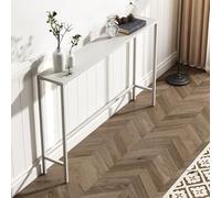 Estante de metal para radiador, mesa consola estrecha para sala de estar, dormitorio, vestíbulo, diseño largo y delgado (120 x 75 x 20 cm)