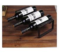 Estante de metal para vino, estante de exhibición de barra creativa, soporte de hierro para 2/3/4 botellas, soporte para cocina, vino, whisky, organizador para amantes del vino (color: 3 botellas 1