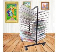 Estante de metal resistente, estante de secado de alambre de doble cara con 26 capas extraíbles, estante de secado para obras de arte en el aula